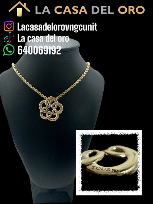 Colgante flor tous oro de 18 kt