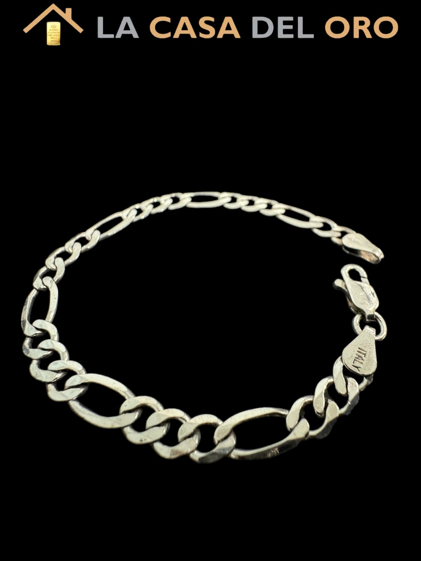 Pulsera plana Barbada 3x1 plata 925