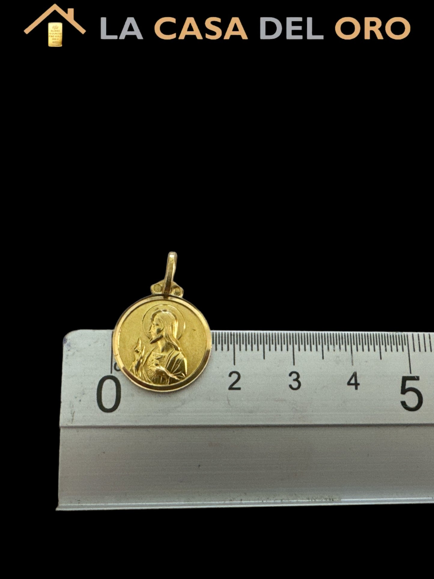 Colgante medalla Cristo y virgen 18 kt