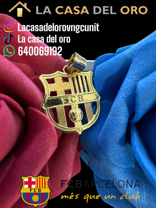 Colgante escudo FCB oro 18 kt