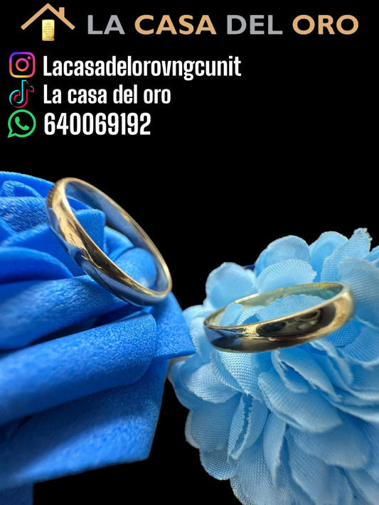 Pareja de alianzas oro de 18 kt