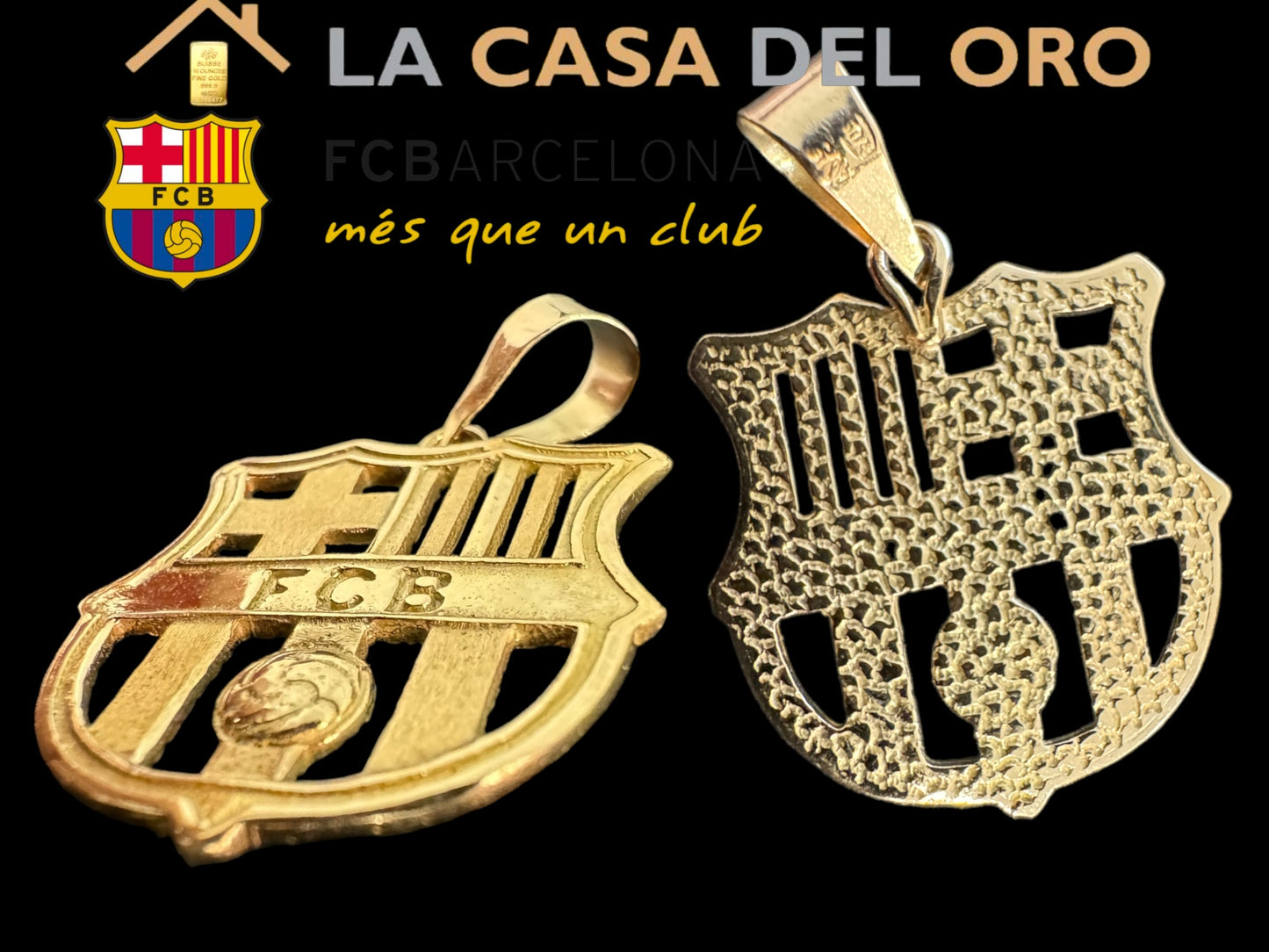 Colgante escudo FCB oro 18 kt