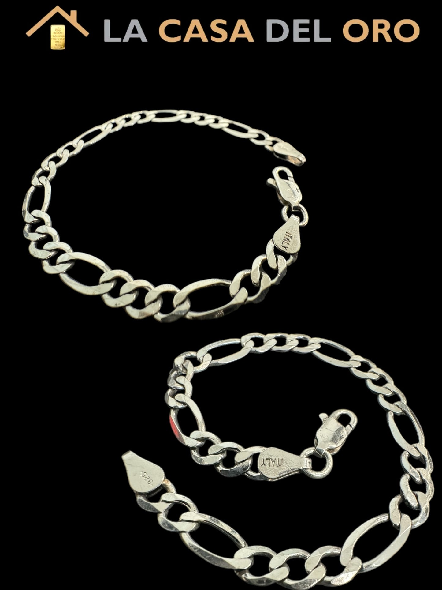 Pulsera plana Barbada 3x1 plata 925