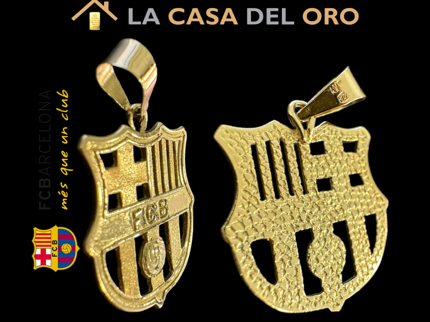 Colgante escudo FCB oro 18 kt