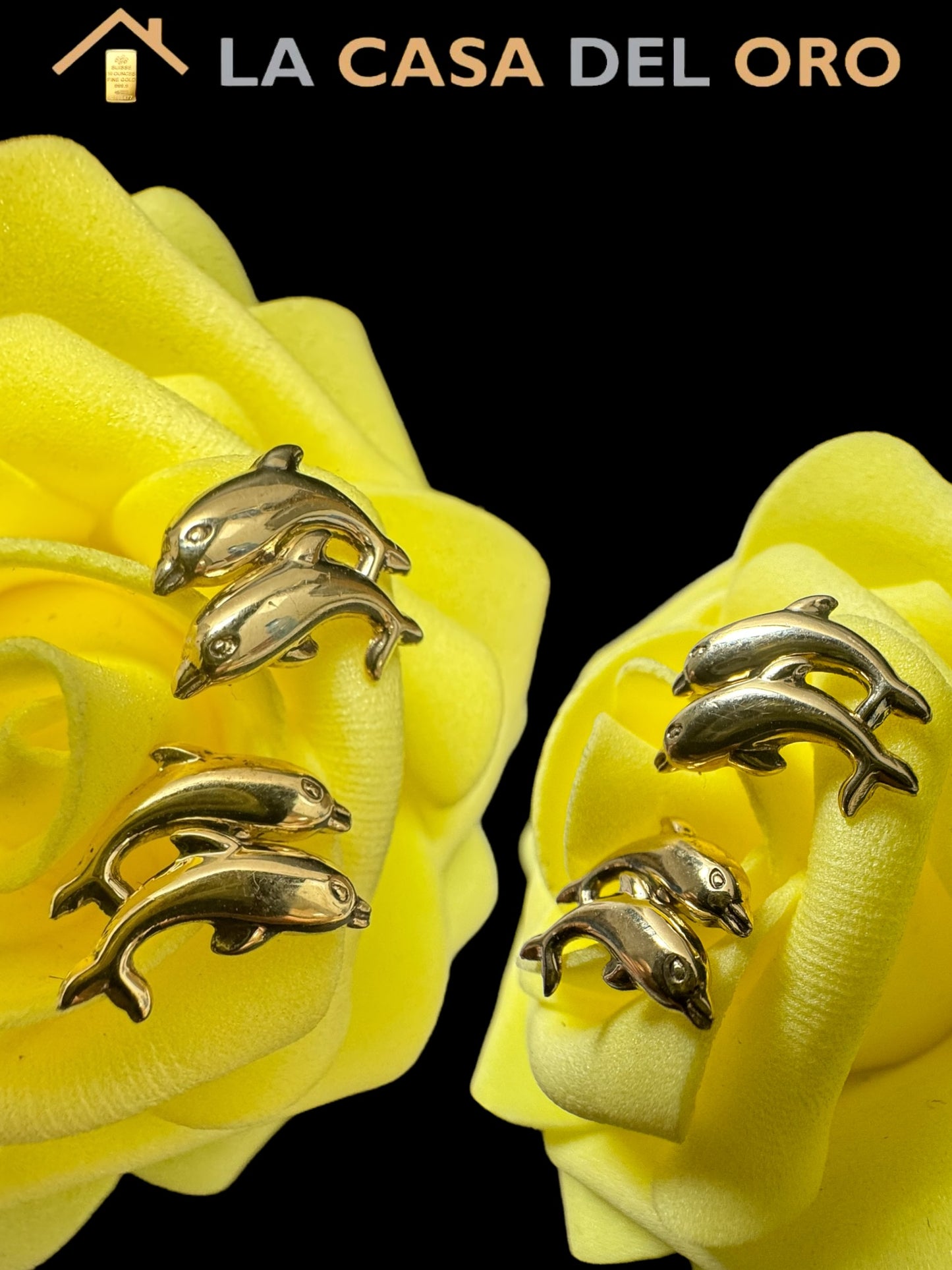 Pendientes delfines oro 18 kt