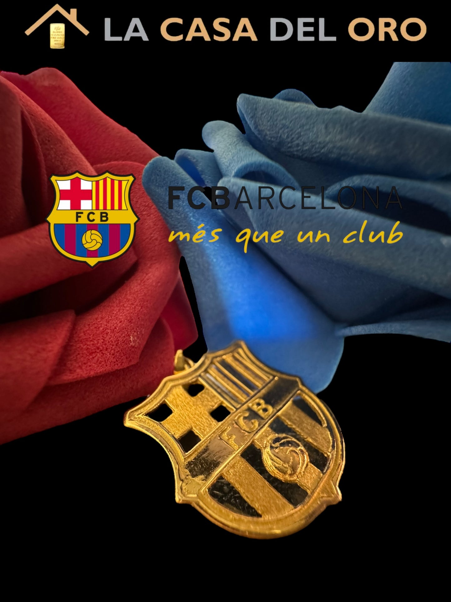 Colgante escudo FCB oro 18 kt