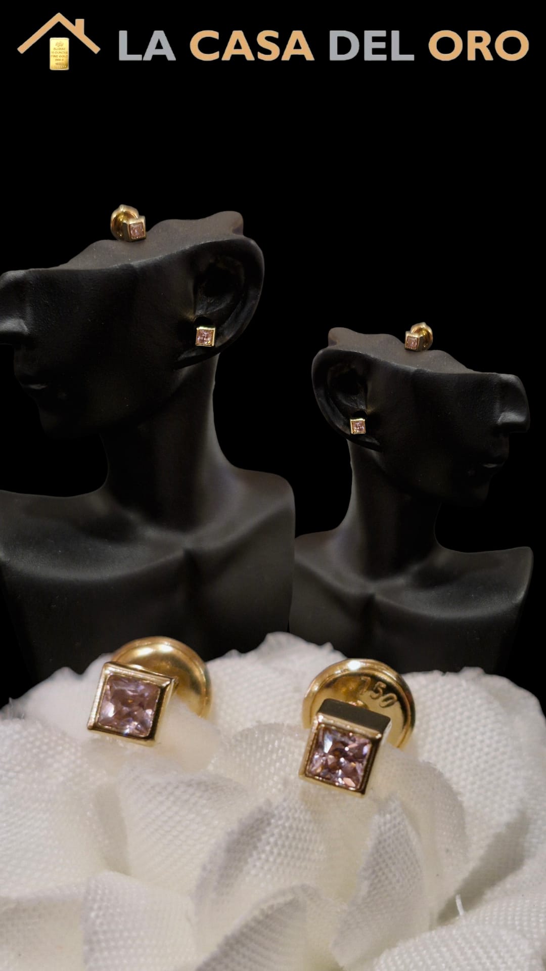 Pendientes cuadrados oro 18kt