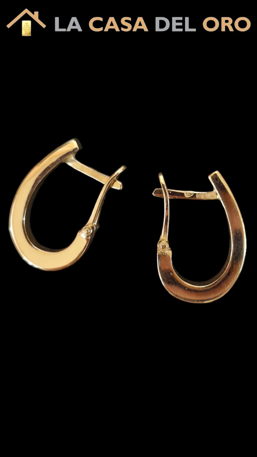 Pendientes en ''U'' oro 18kt