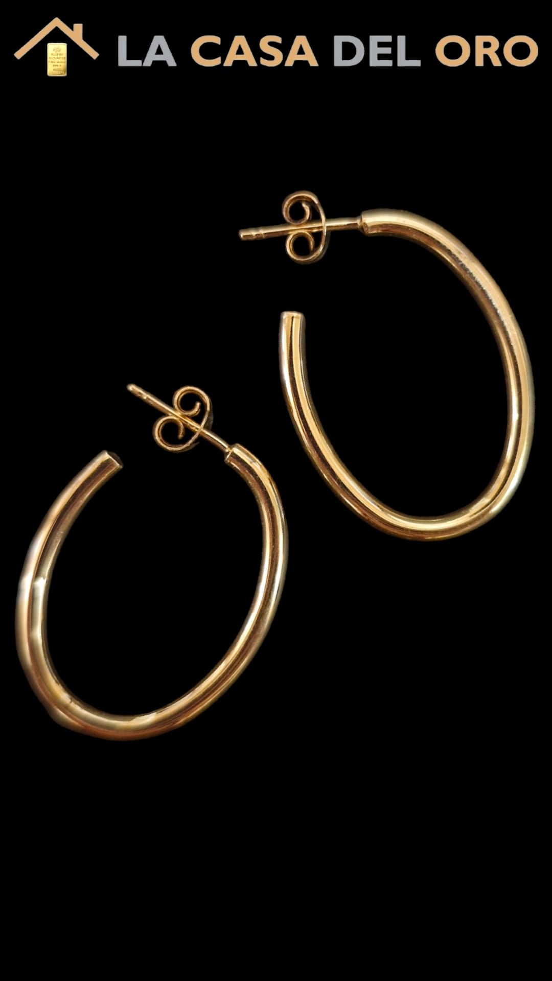 Pendientes ovalados oro 18kt