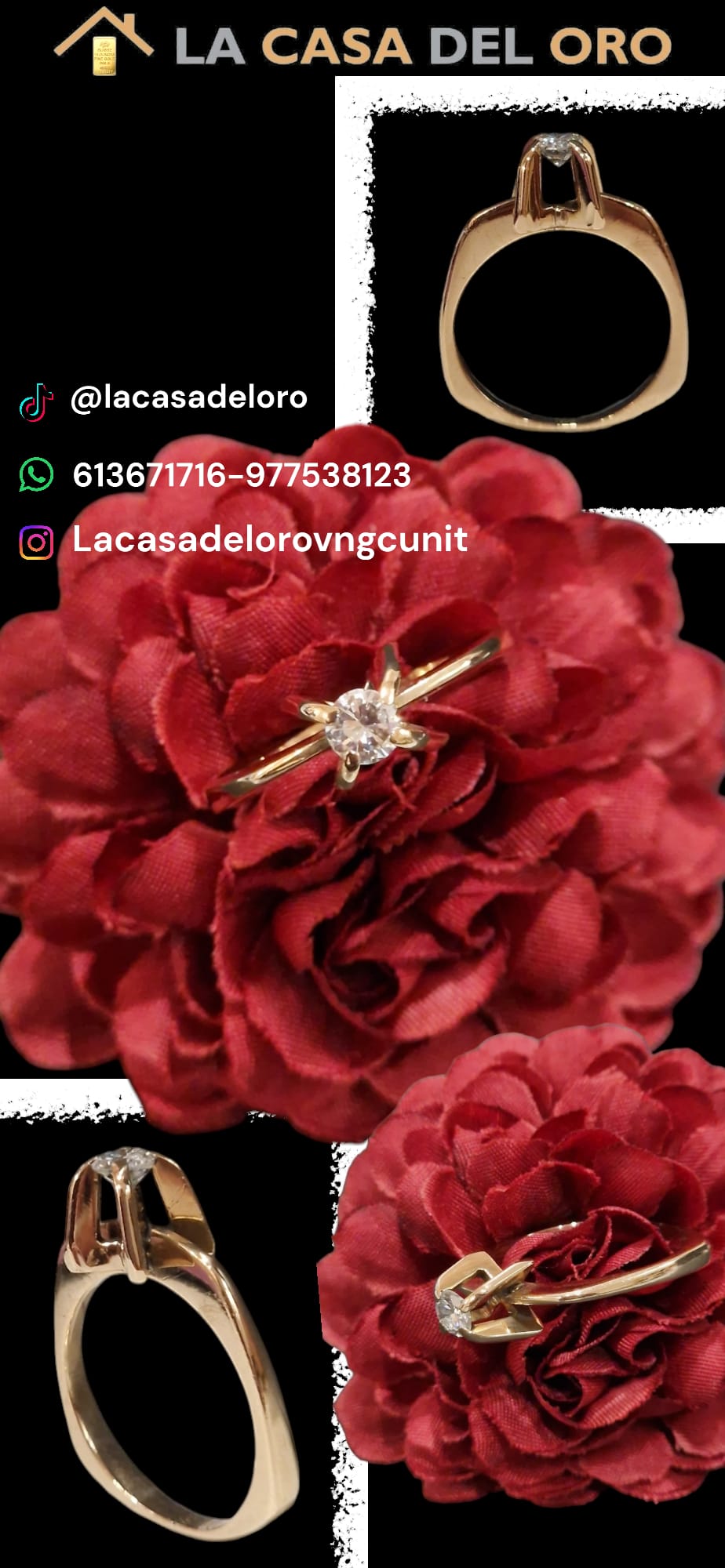 Anillo plano + diamante oro 18kt