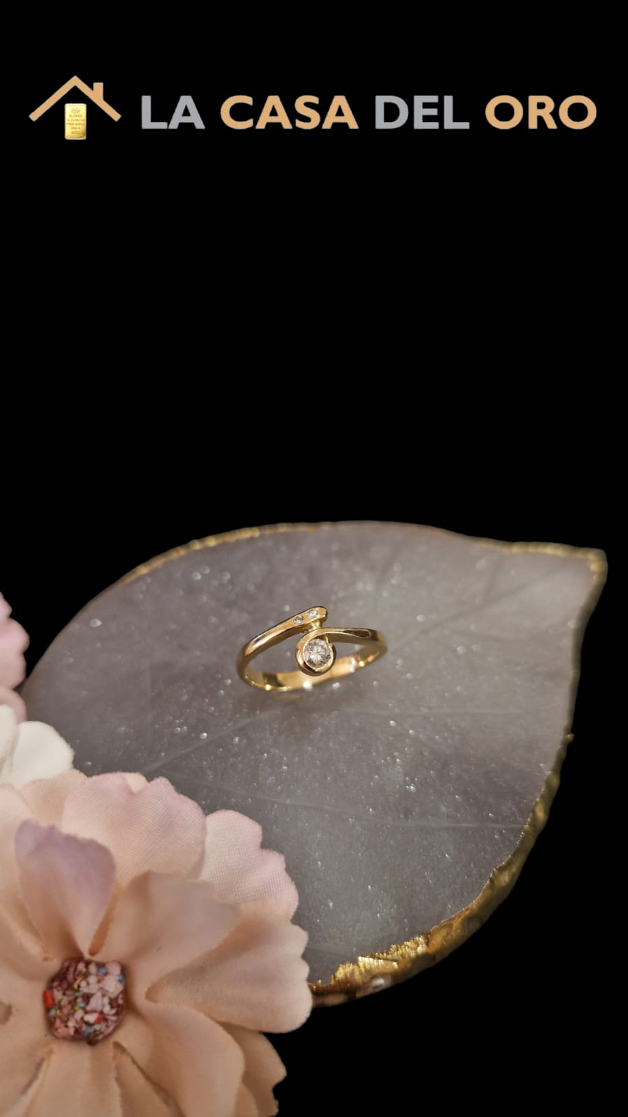 Anillo + diamantes oro 18kt