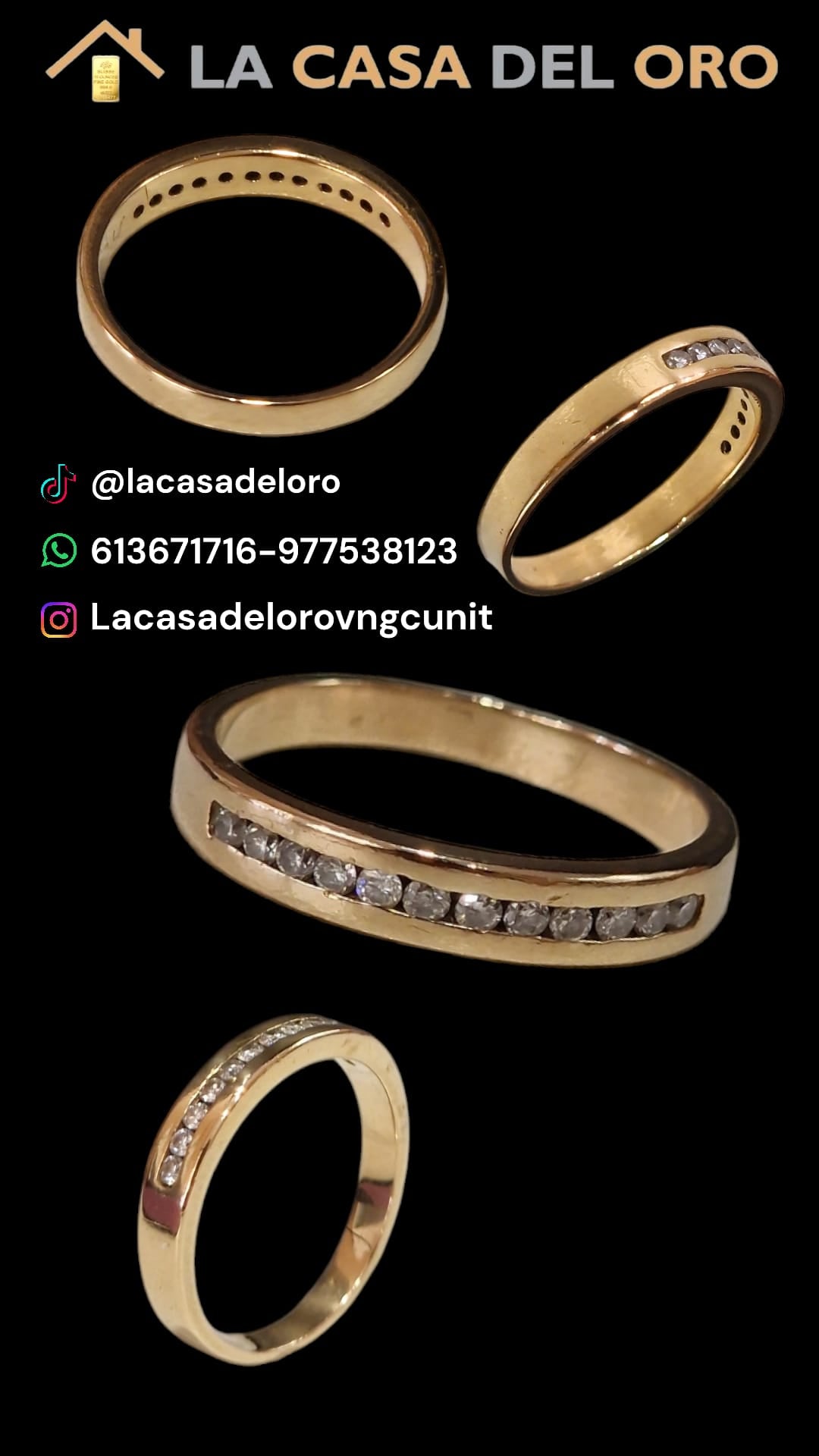 Anillo aniversario + diamantes oro 18kt