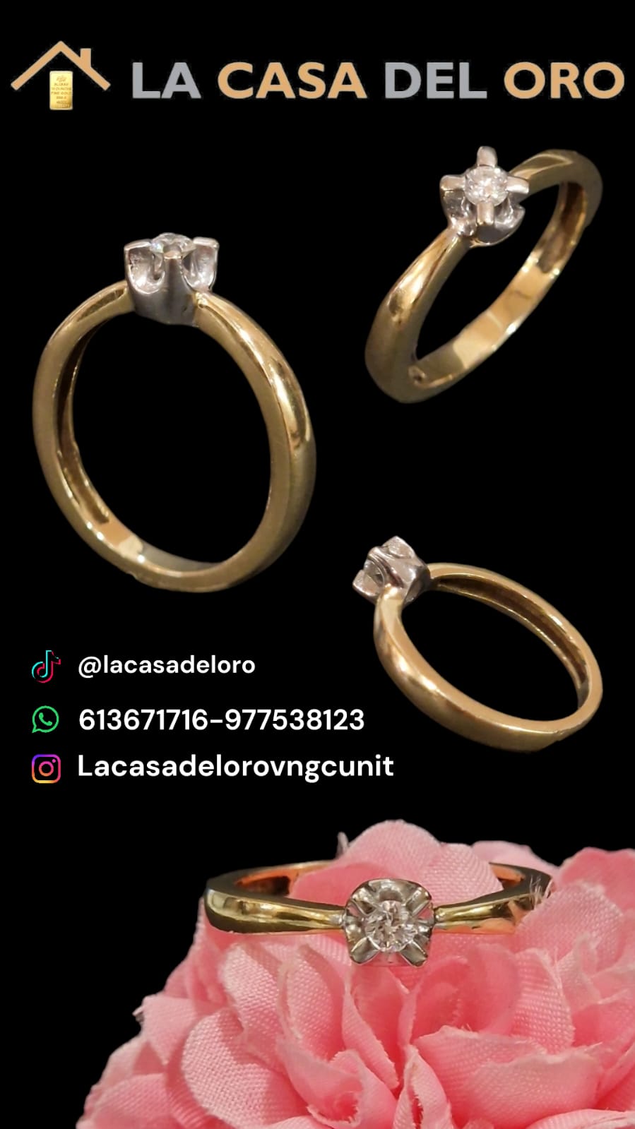 Anillo solitario oro 18kt