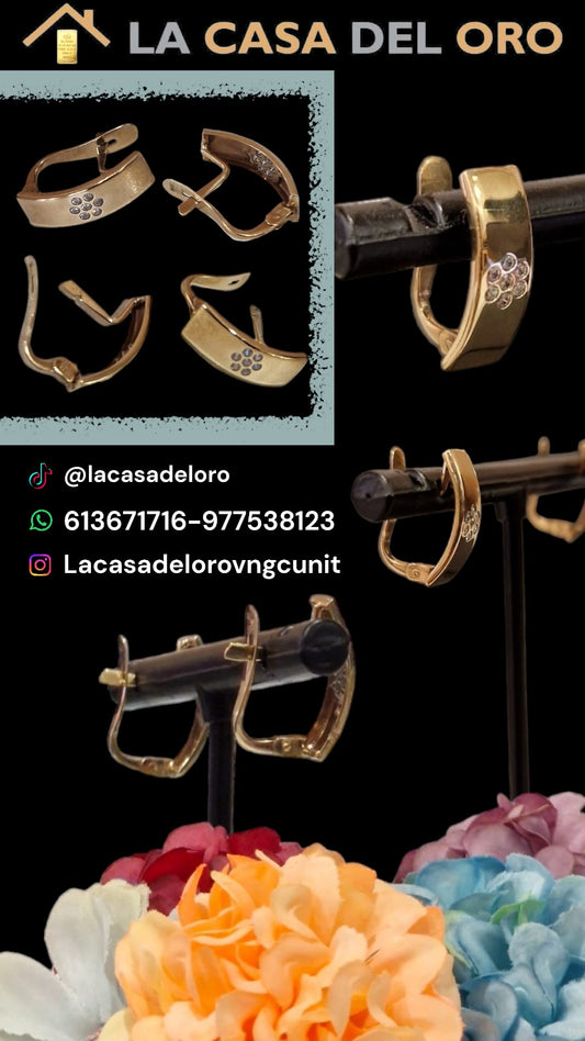 Pendientes rectangulares oro 9kt