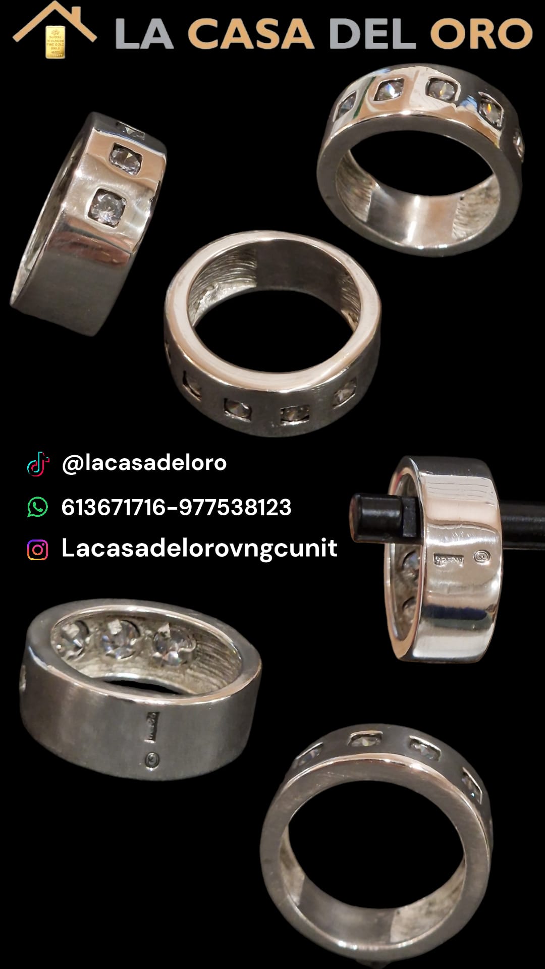 Anillo con circonitas plata 925