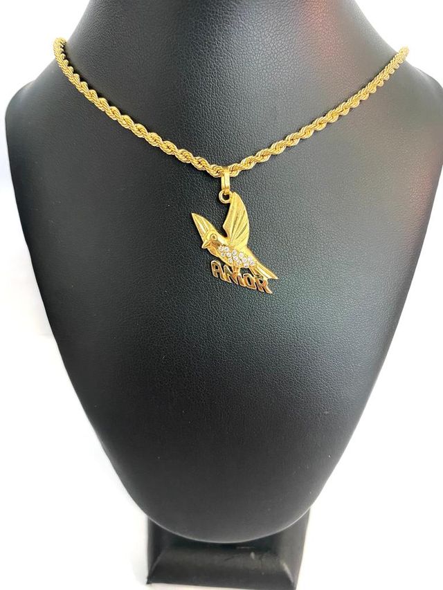 COLGANTE PAJARO AMOR, ORO 18KT