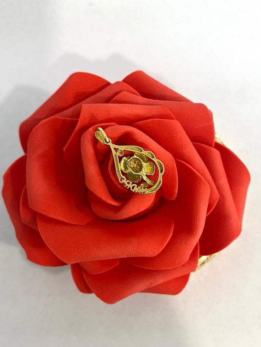 COLGANTE MADRE CON ROSA ORO DE 18KT