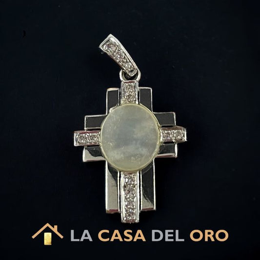 COLGANTE DE CRUZ DE ORO BLANCO