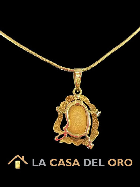 Colgante silueta mujer, oro 18kt