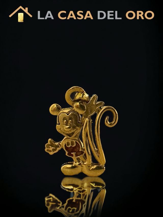 Colgante mickey mouse letra”N” oro 18kt