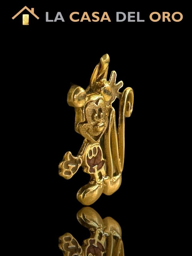 Colgante mickey mouse letra”N” oro 18kt